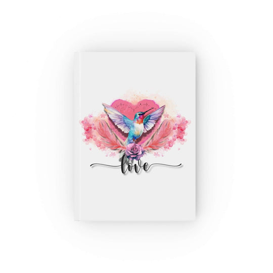 Hard Backed Journal - Romantic and Delicate Hummingbird Love Paper products Printify