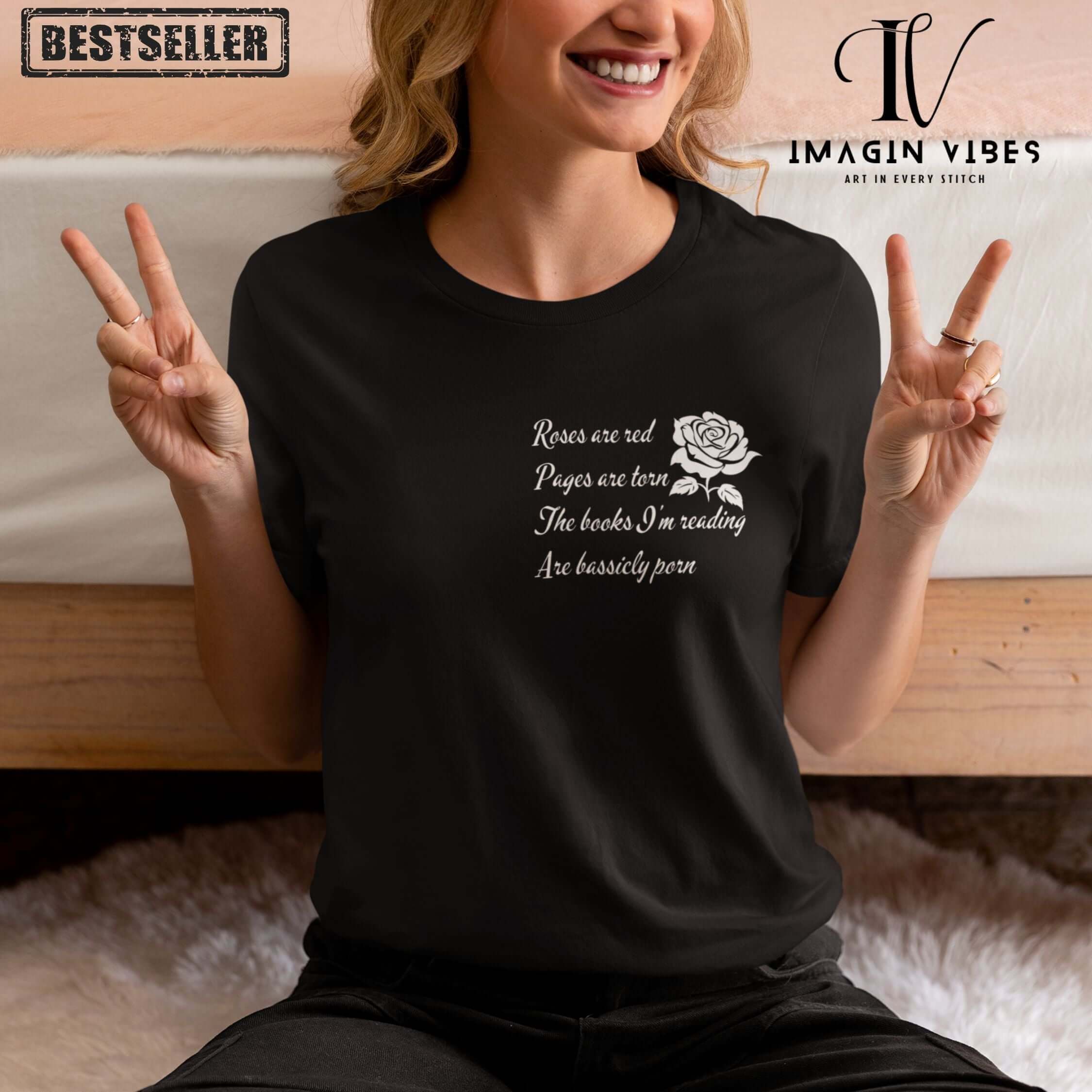 Dark Romance Fan Tee: "Roses Are Red..."