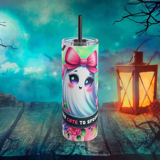 Adorable Ghost Halloween Tumbler: Too Cute to Spook Mug Printify