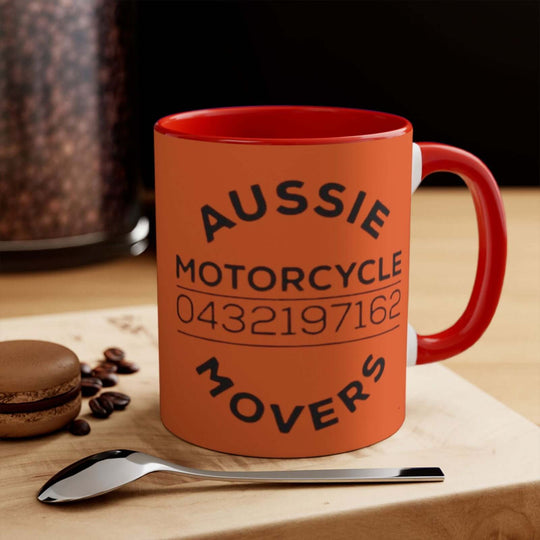 Aussie Motorcycle Movers Colorful Accent Mugs, 11oz Mug Printify 11oz Red