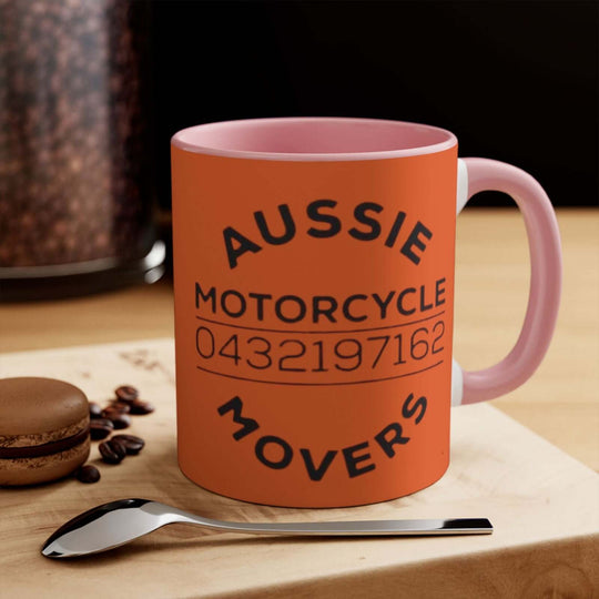 Aussie Motorcycle Movers Colorful Accent Mugs, 11oz Mug Printify 11oz Pink