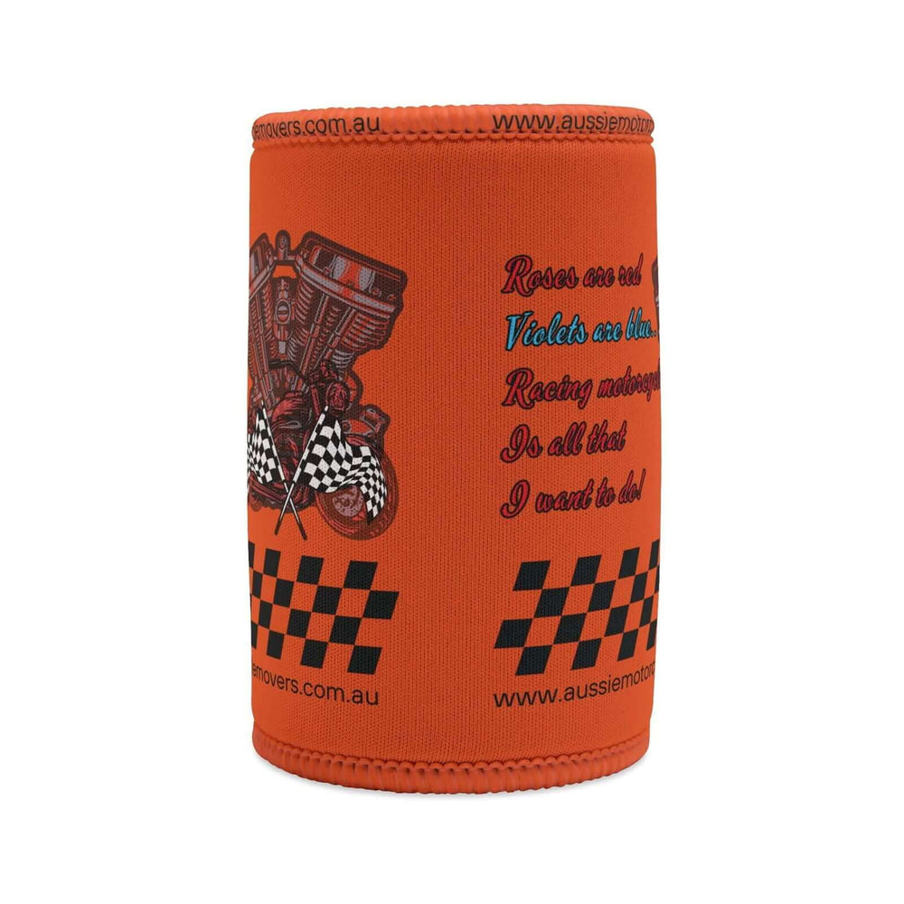 Aussie Motorcycle Movers, Roses Are Red Racing Stubby Cooler Accessories Printify
