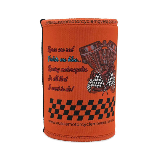 Aussie Motorcycle Movers, Roses Are Red Racing Stubby Cooler Accessories Printify