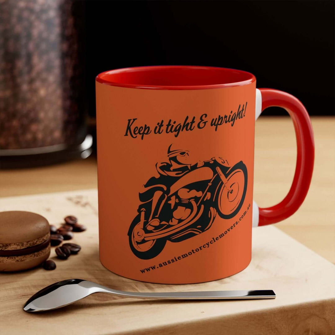 Aussie Motorcycle Movers Supporter Mugs, 11oz, Mick Train Legend Mug Printify 11oz Red