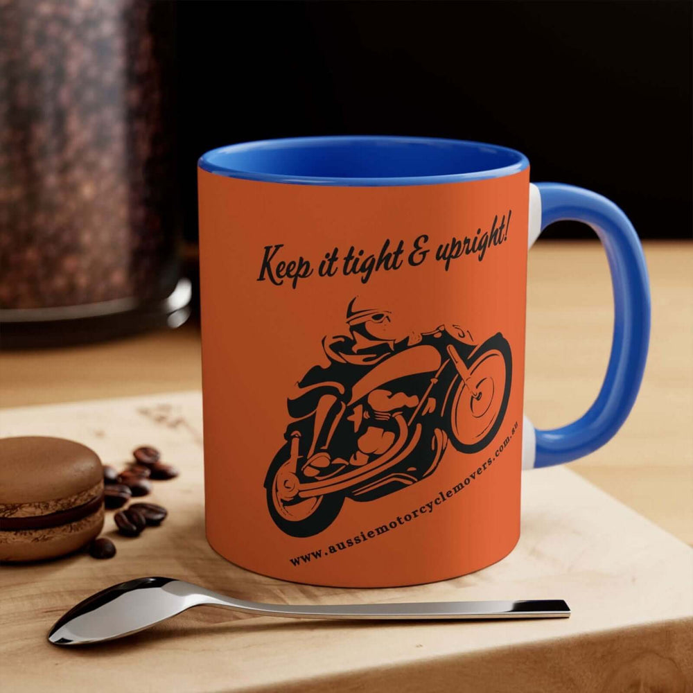 Aussie Motorcycle Movers Supporter Mugs, 11oz, Mick Train Legend Mug Printify 11oz Blue