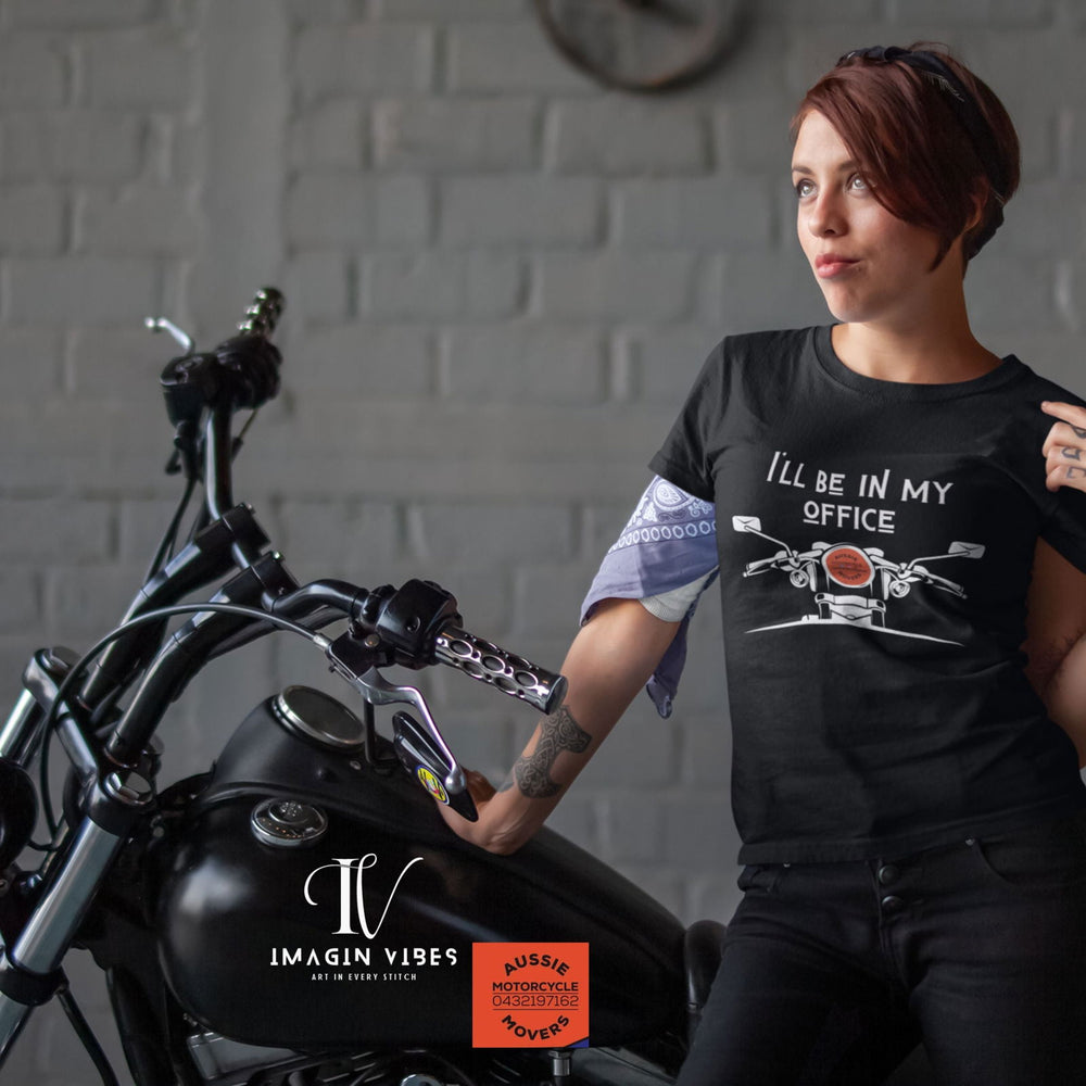 Aussie Motorcycle Movers shirt for Men "I'll be in my office" T-Shirt Printify