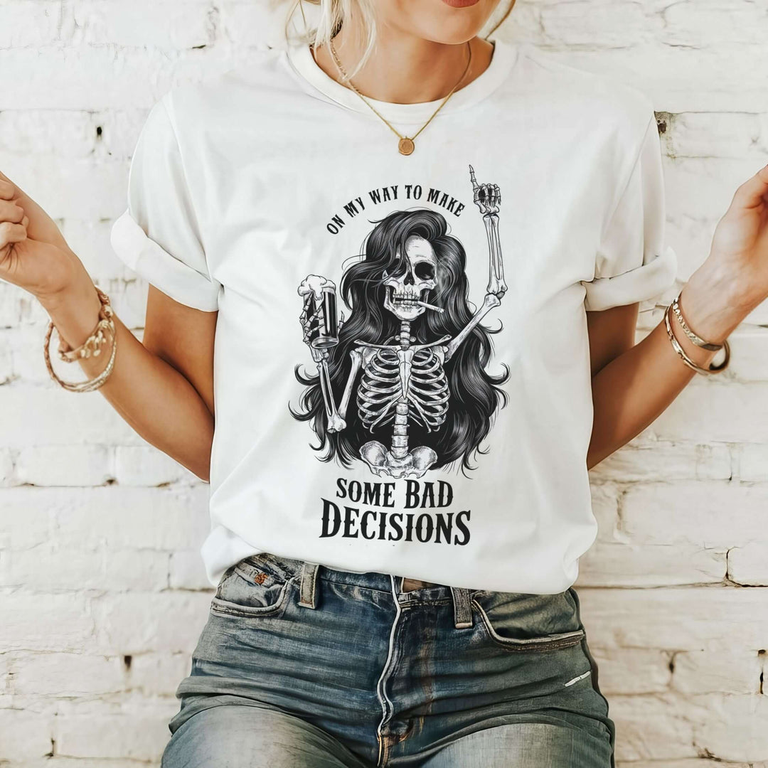 Skeleton Party T-shirt T-Shirt Printify White S