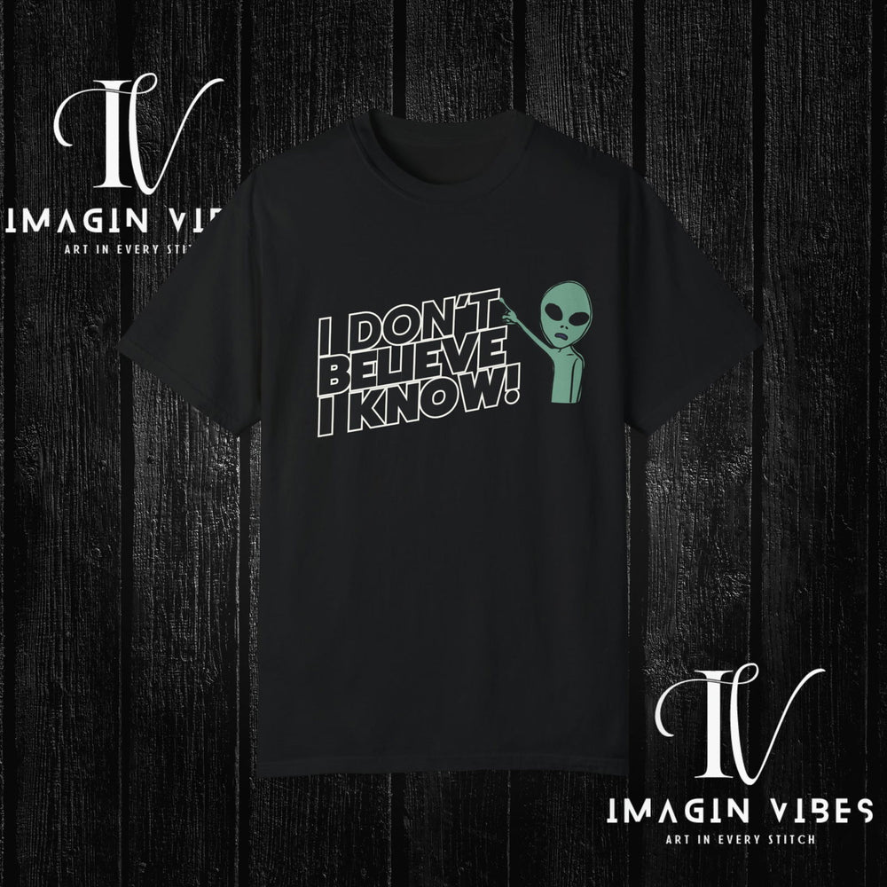 Believing is Seeing: ImaginVibes UFO Tee "I Don't Believe, I Know" T-Shirt Printify Black S