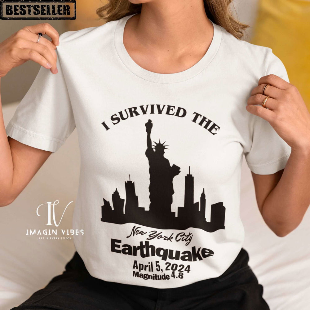 Big Apple Aftershocks: Hilarious 2024 NYC Earthquake Tee T-Shirt Printify