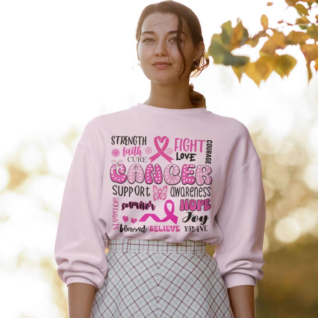 Breast Cancer Awareness Quotes Sweatshirt Sweatshirt Printify