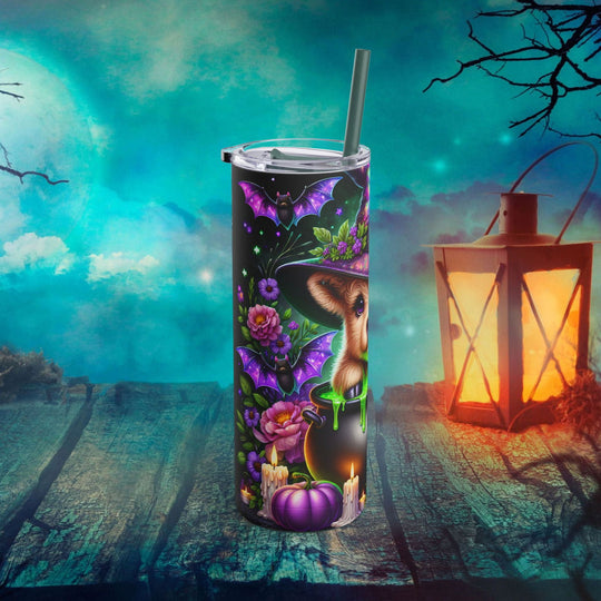 Cauldron Highland Cow Halloween Tumbler Mug Printify