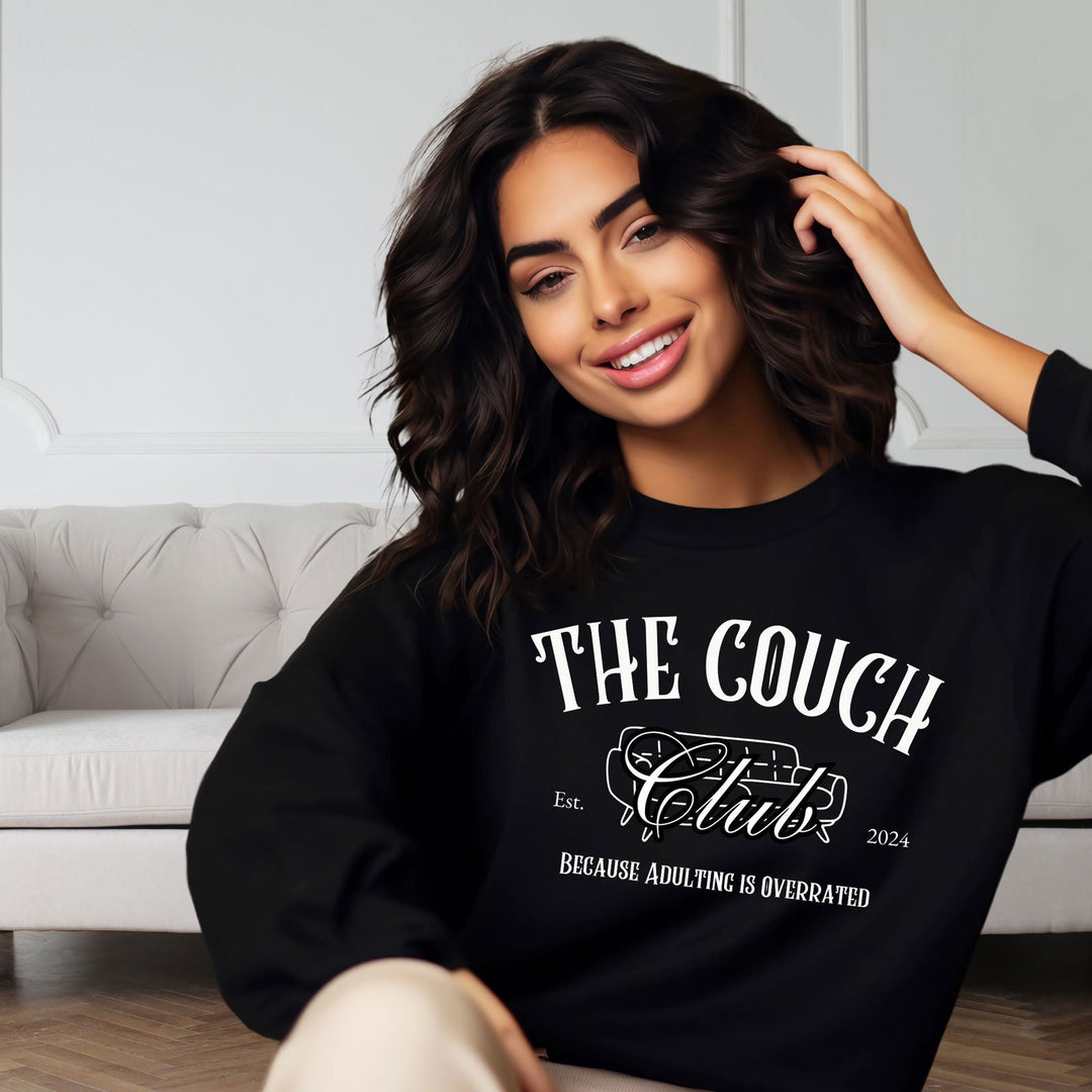 Chill Vibes: "Couch Club" Oversized Crewneck Sweatshirt Printify