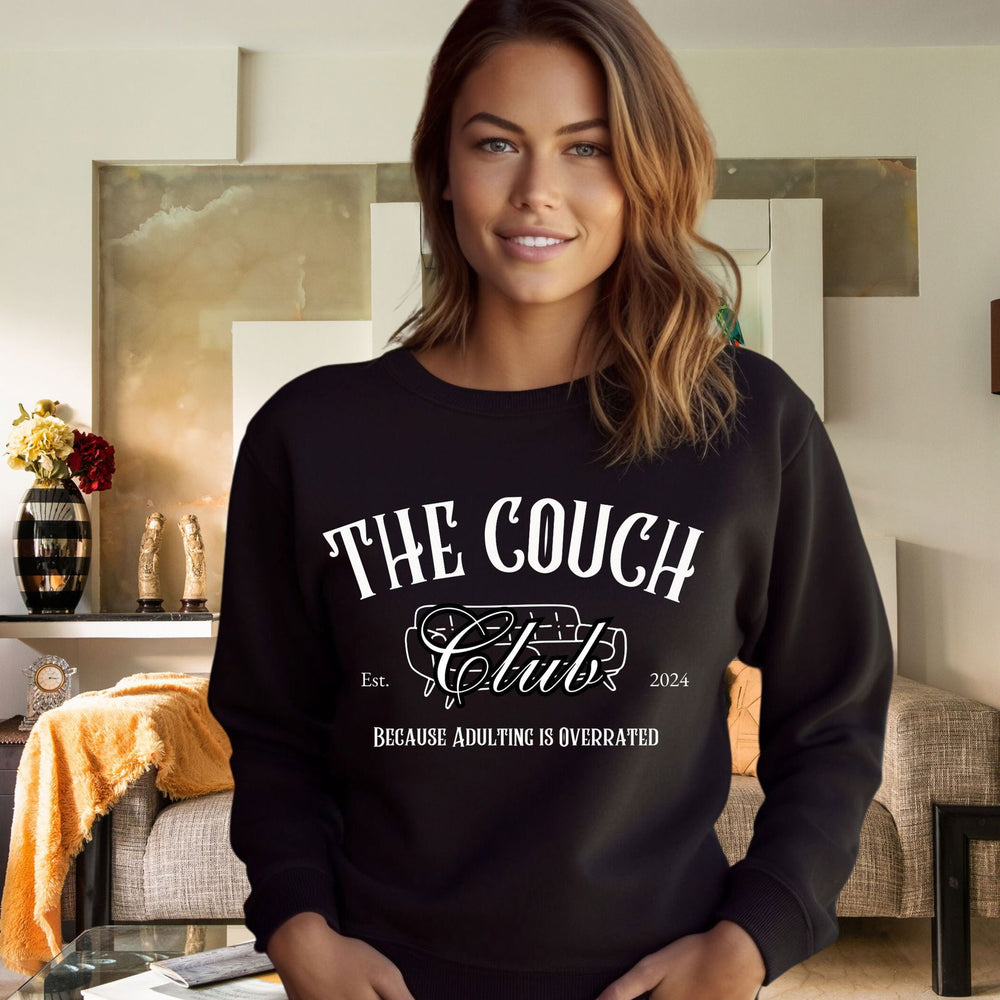Chill Vibes: "Couch Club" Oversized Crewneck Sweatshirt Printify