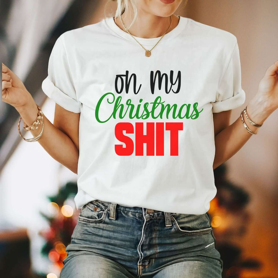 Christmas Shit Tee T-Shirt Printify White M