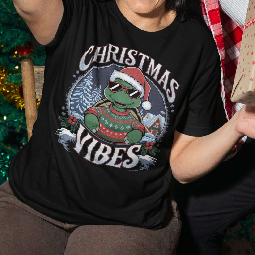 Christmas Vibes Unisex Tee - Festive Holiday Turtle T-Shirt Printify