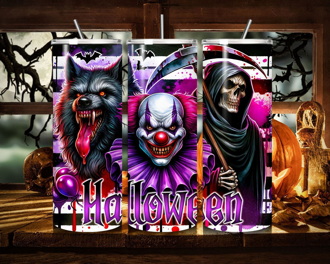 Crazy Clown Halloween Tumbler Mug Printify