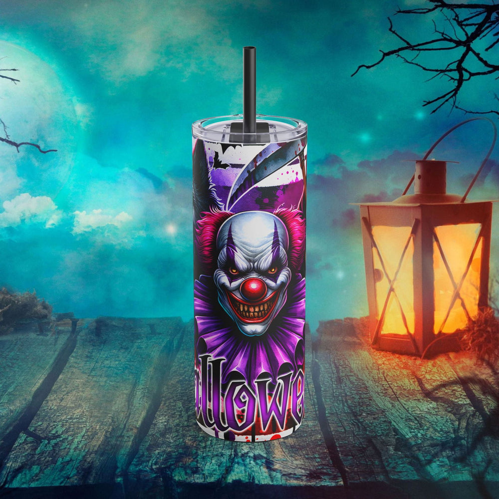 Crazy Clown Halloween Tumbler Mug Printify Black 20oz Matte