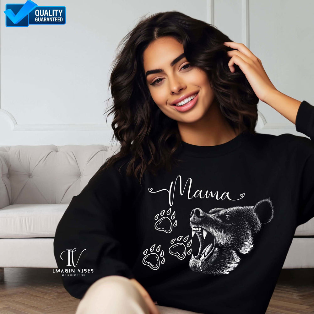 Embrace the Strength & Love: Mama Bear Sweatshirt Sweatshirt Printify