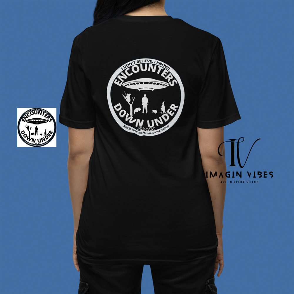 Encounters Down Under Podcast Double Side Shirt - Express Your Podcast Passion with Style T-Shirt Printify