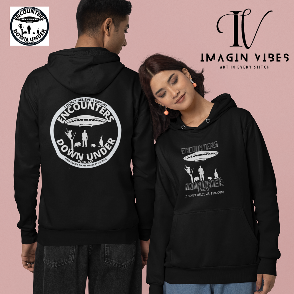 Encounters Down Under Podcast Hoodie - Double Side Print - Stay Cozy and Stylish with Podcast Merch Hoodie Printify