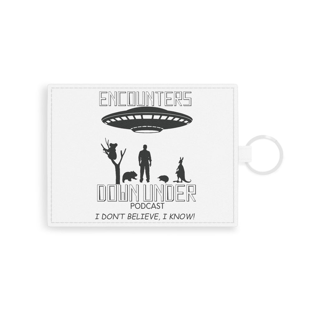 Encounters Down Under Podcast Saffiano Leather Card Holder - Sleek and Stylish Podcast Elegance 2 Accessories Printify