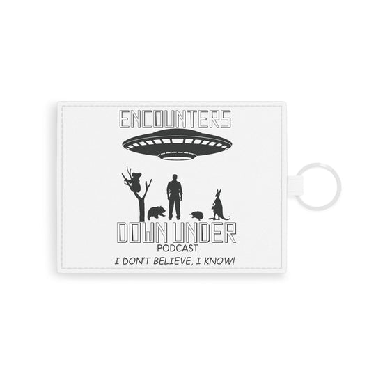 Encounters Down Under Podcast Saffiano Leather Card Holder - Sleek and Stylish Podcast Elegance 2 Accessories Printify