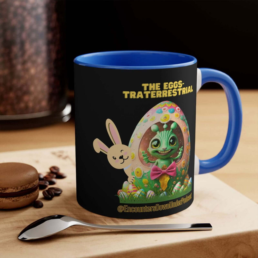 Encounters Down Under Podcast Supporting UFO Mug - Easter Egg Mug Mug Printify 11oz Blue