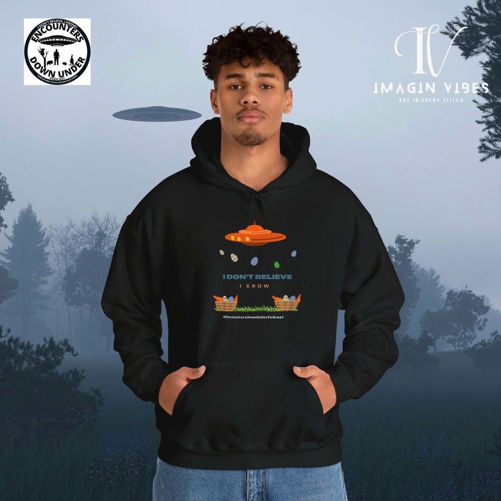 Encounters Down Under Podcast Supporting Unisex UFO Hoodie - Easter Egg UFO Hoodie, Double Side Print Hoodie Printify