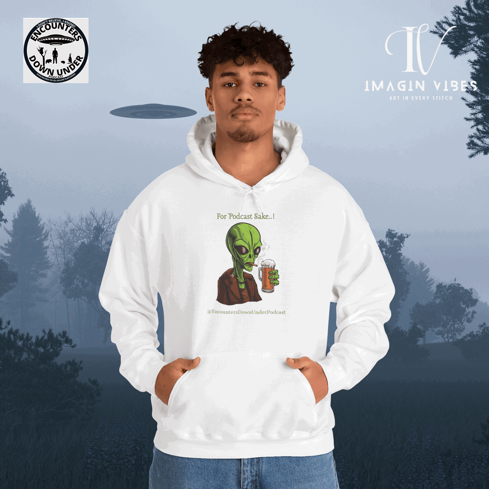 Encounters Down Under Supporter Hoodie- For Podcast's Sake Funny Alien Hoodie Hoodie Printify