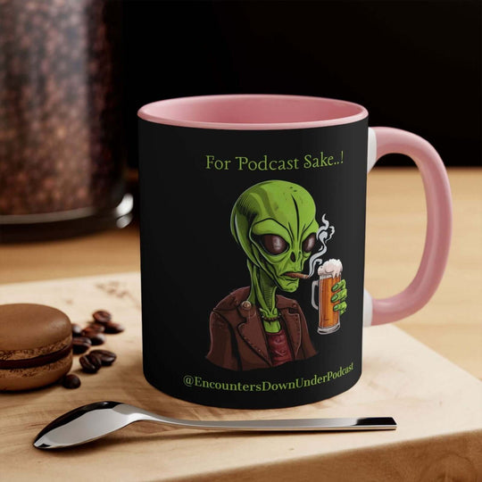 Encounters Down Under Supporter Mug - For Podcast's Sake Funny Alien Design Mug Printify 11oz Pink