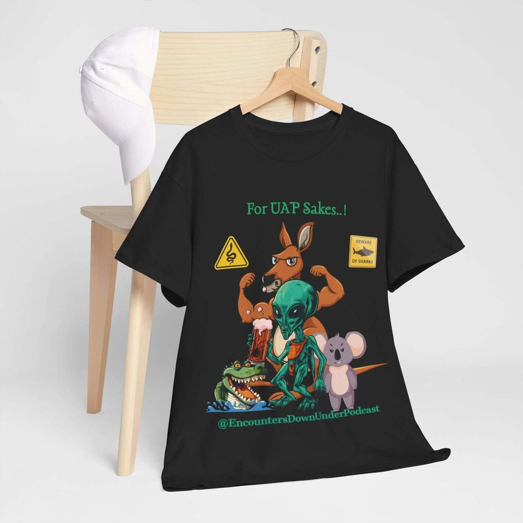 Encounters Down Under Supporter Tee - For UAP Sakes Funny Alien Shirt T-Shirt Printify Black S