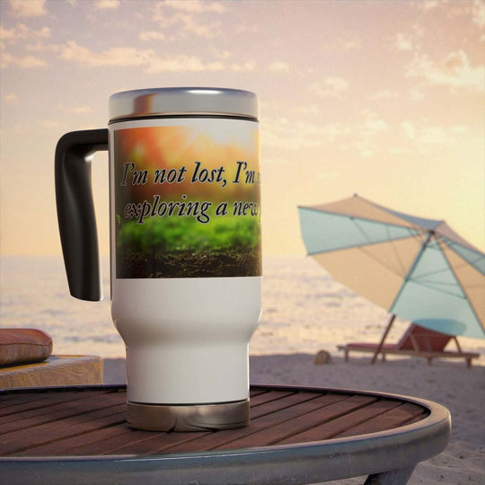 Adventure Awaits Stainless Steel Travel Mug Mug Printify 14oz