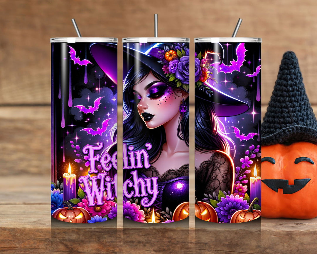 Feelin' Witchy Halloween Tumbler Mug Printify