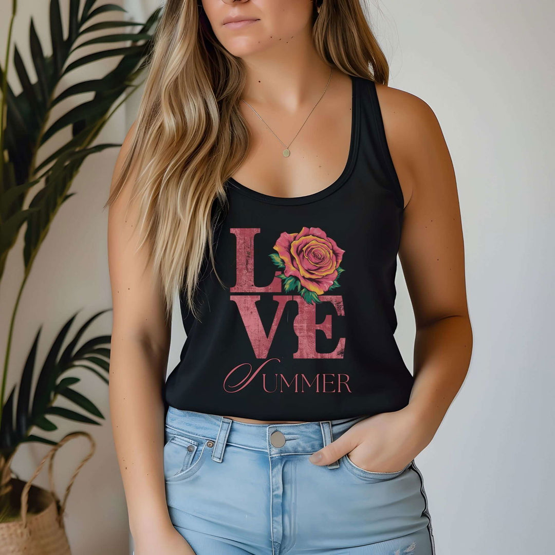 Tank Top Love Summer Rose Tank Top Printify