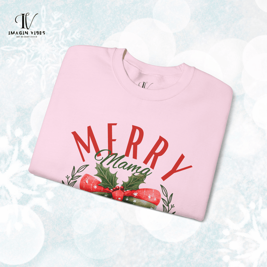 Christmas Merry Mama Sweatshirt Sweatshirt Printify