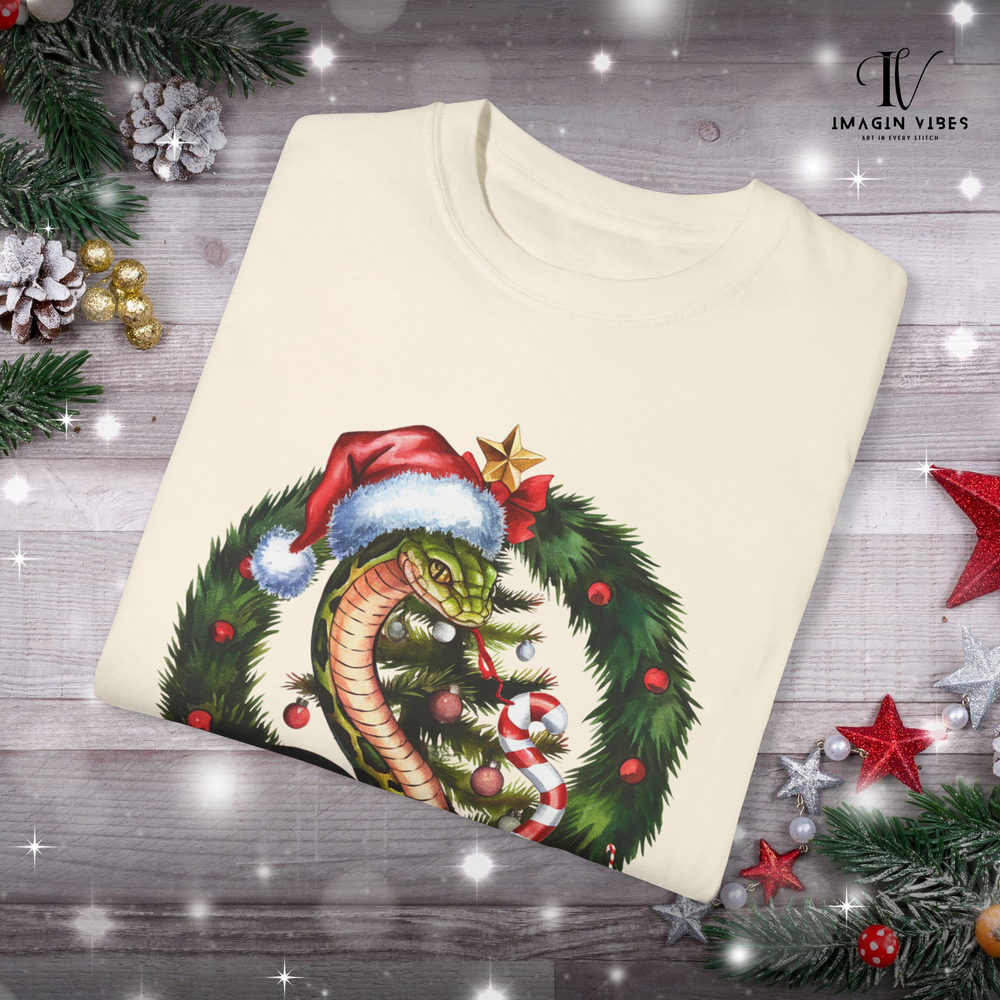 Tis the Season: Snake Christmas T-Shirt T-Shirt Printify
