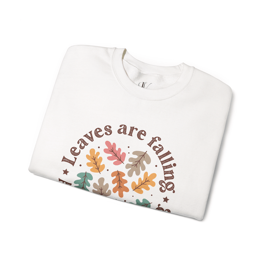 Leaves Are Falling: Autumn Boho Sweatshirt Sweatshirt Printify