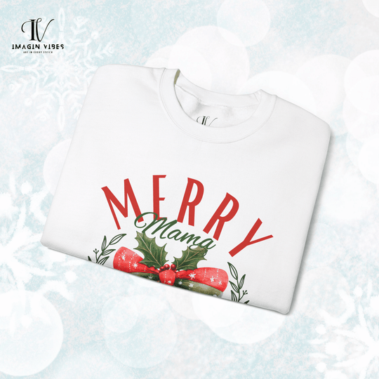Christmas Merry Mama Sweatshirt Sweatshirt Printify