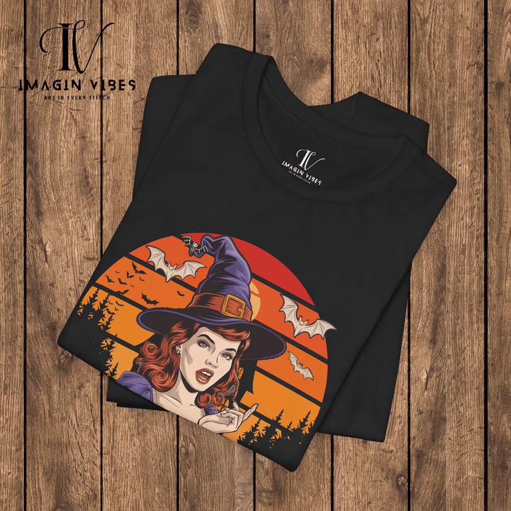 Halloween Pin-Up Witch Tee T-Shirt Printify