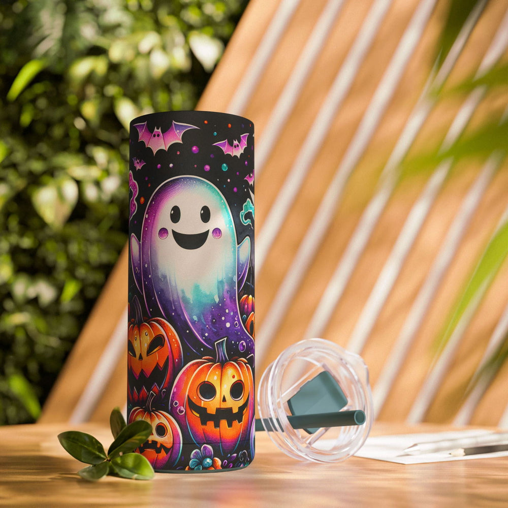 Ghosts and Pumpkins Halloween Tumbler Mug Printify Deep Teal 20oz Matte