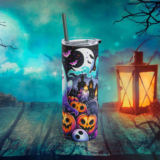 Ghosts and Pumpkins Halloween Tumbler Mug Printify