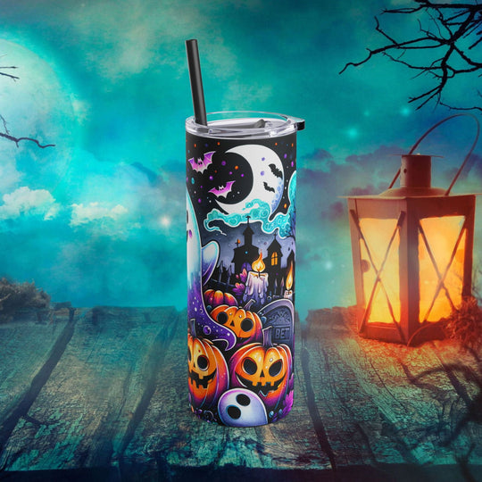 Ghosts and Pumpkins Halloween Tumbler Mug Printify