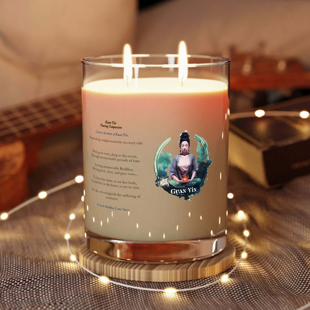 Scented Candle - Guan Yin Illustration 11oz Home Decor Printify One size Minted Lavender and Sage