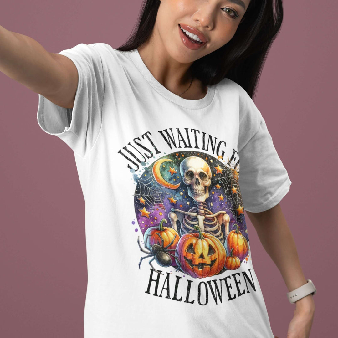 Halloween Tee - Waiting For Halloween T-Shirt Printify White M