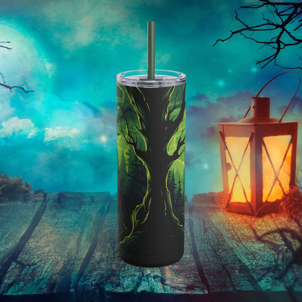 Haunted Castle & Moon Forest Halloween Tumbler Mug Printify