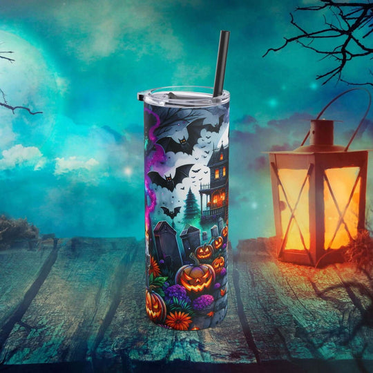 Haunted House Halloween Tumbler Mug Printify