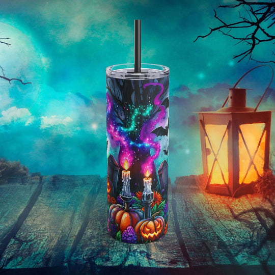 Haunted House Halloween Tumbler Mug Printify