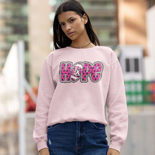 Hope Breast Cancer Football Sweatshirt Sweatshirt Printify