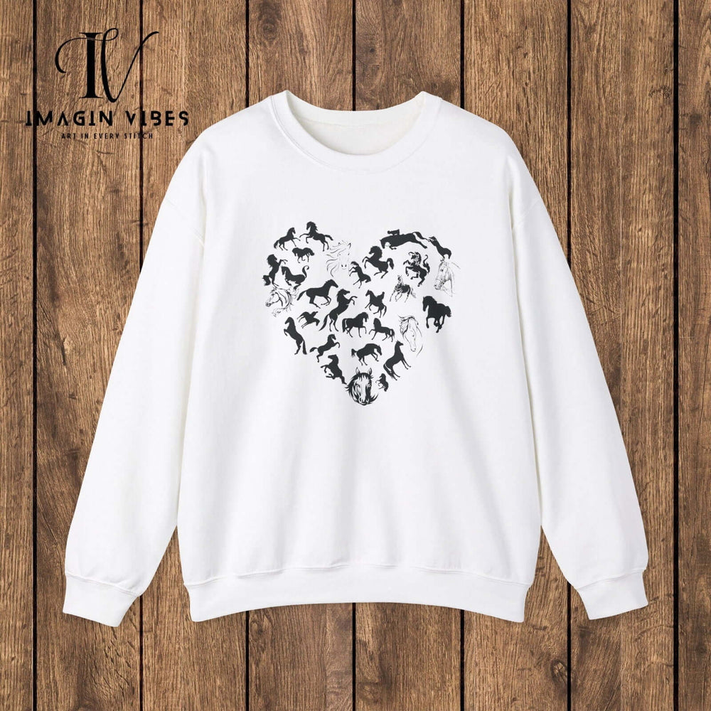 Horse Heart Sweatshirt: Celebrate Your Love for Horses Sweatshirt Printify S White