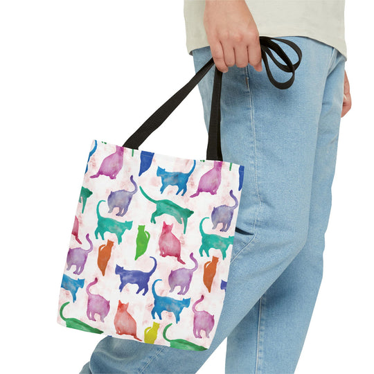 Watercolor Whiskers – Cat Pattern Tote Bag Bags Printify